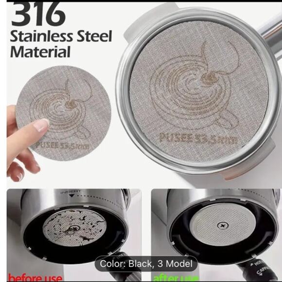 NWT ~ Stainless Steel 8 Magnets Espresso Dosing Funnel & Puck Screen Filter - Picture 6 of 6